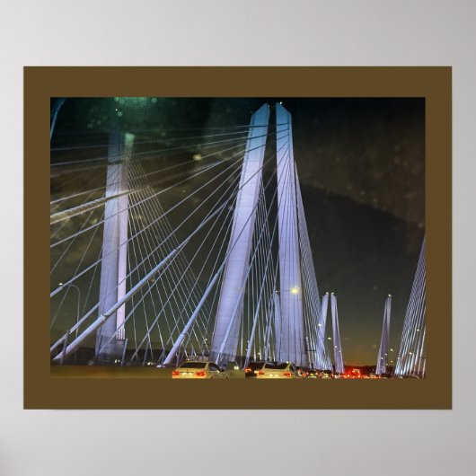 Affiche du pont illuminé de New York (Devant)