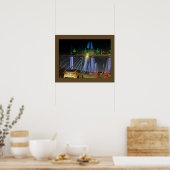 Affiche du pont illuminé de New York (Cuisine)
