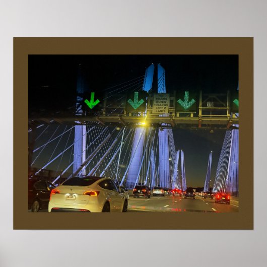 Affiche du pont illuminé de New York (Devant)