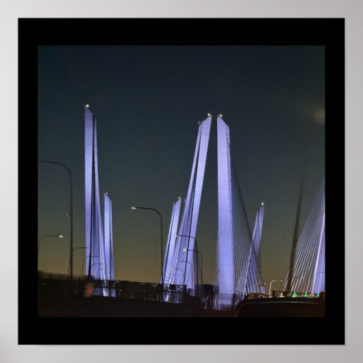 Affiche du pont illuminé de New York (Devant)