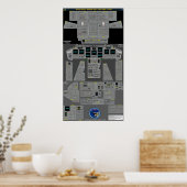 Affiche du poste de pilotage de navette spatiale (Cuisine)