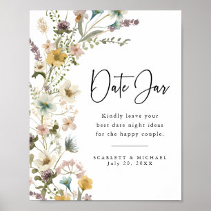 Affiche du pot de date de fleurs sauvages