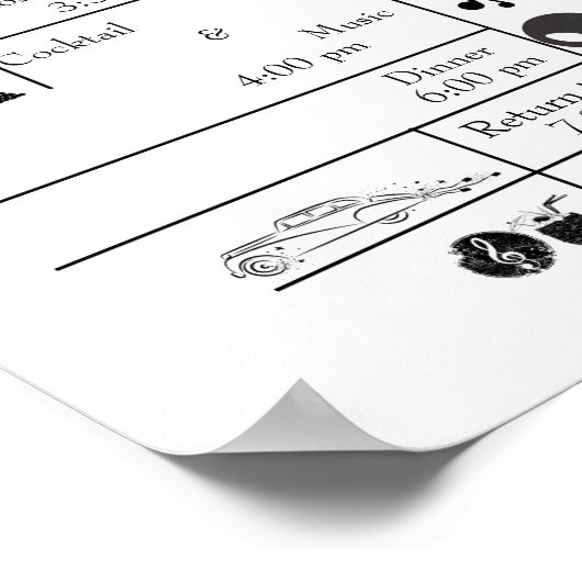 Affiche du programme de mariage (Coin)