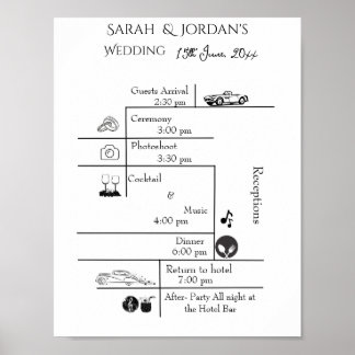 Affiche du programme de mariage