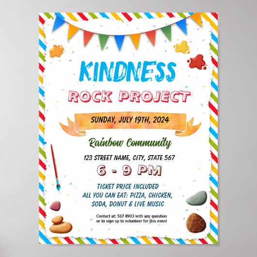 Affiche du prospectus du projet Kindness Rocks (Devant)