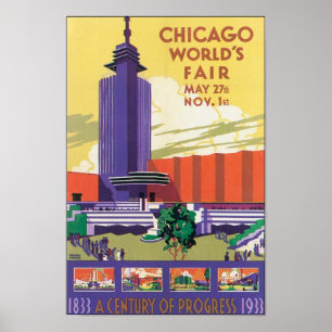 Affiche du salon mondial de Chicago 1933