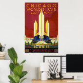 Affiche du salon mondial de Chicago 1933 (Bureau à domicile)