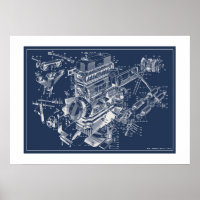 Affiche du schéma moteur MG "TF" - BluePrint