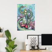 Affiche du serpent de sirène Imprimer par Molly Ha (Bureau à domicile)
