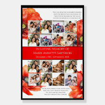 Affiche du service commémoratif des funérailles JW