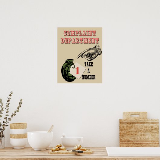 Affiche du service de plainte 2 (Cuisine)