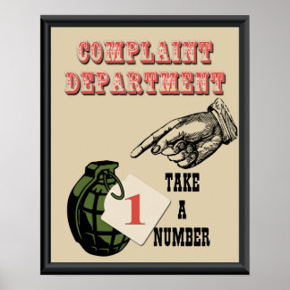 Affiche du service des plaintes