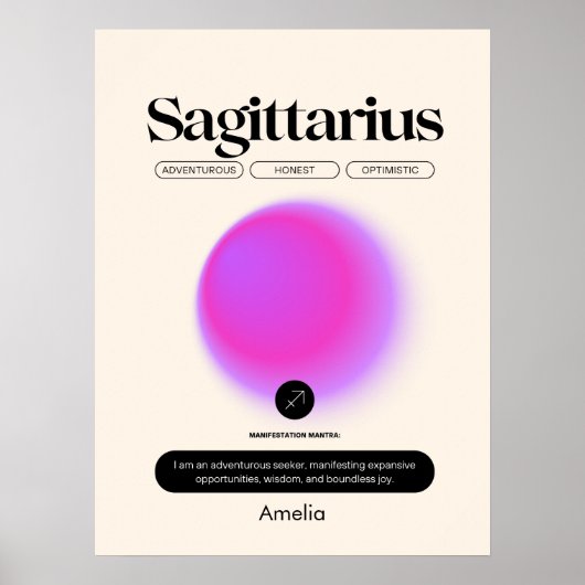 Affiche du signe astrologique Sagittaire (Devant)
