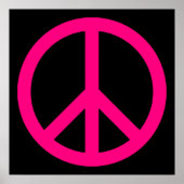 Affiche du signe de la paix rose (Devant)
