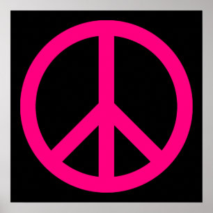 Affiche du signe de la paix rose