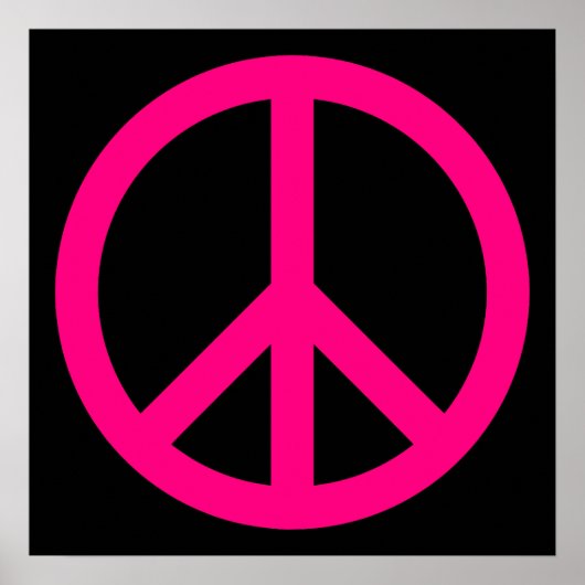 Affiche du signe de la paix rose (Devant)