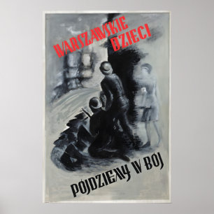 Affiche du soulèvement de Varsovie Même les enfant