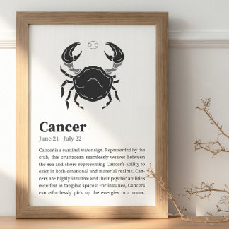 Affiche du symbole du cancer du zodiaque