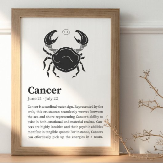 Affiche du symbole du cancer du zodiaque