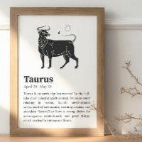 Affiche du symbole du zodiaque de Taurus