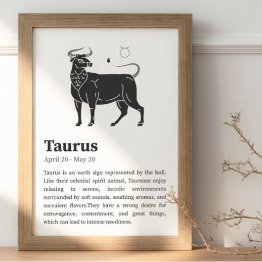 Affiche du symbole du zodiaque de Taurus