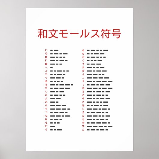 Affiche du tableau de code Wabun (Devant)