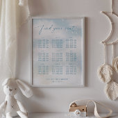 Affiche du tableau de sièges bleu vibrant On Cloud