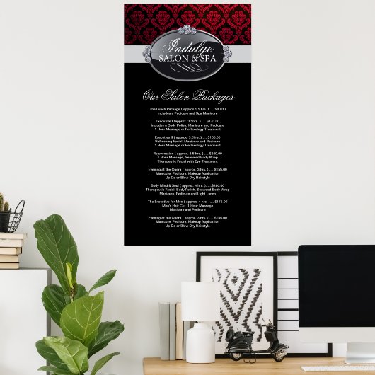 Affiche du tarif du salon (Bureau à domicile)