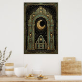 Affiche du Temple Céleste Art Déco | Soleil Éclata (Cuisine)