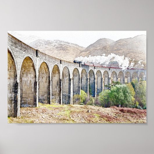 Affiche du train à vapeur du viaduc de Glenfinnan (Devant)