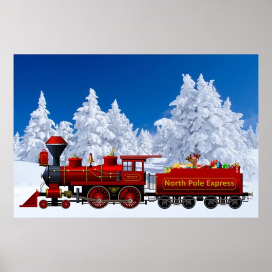 affiche du train de noël de l'express du pôle nord (Devant)