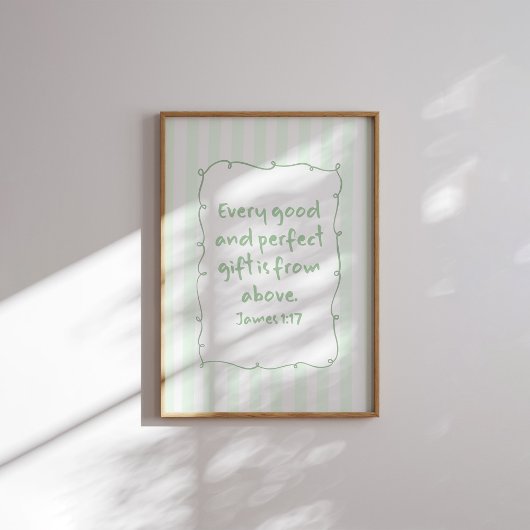 Affiche du verset de la Bible Jacques 1:17 Chaque
