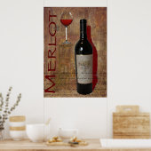 affiche du vin merlot (Cuisine)