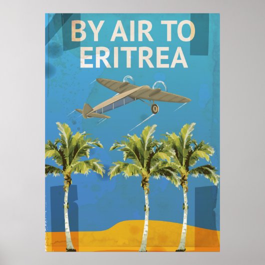 Affiche du Vintage voyage Air To Érythrée (Devant)