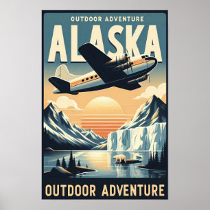 Affiche du Vintage voyage d'aventure en plein air 