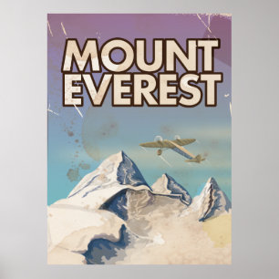 Affiche du Vintage voyage du Mont Everest