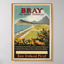 Affiche du Vintage voyage Irlande Bray Wicklow