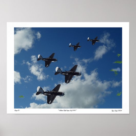 Affiche du vol Helldiver Saipan 1944 (Devant)