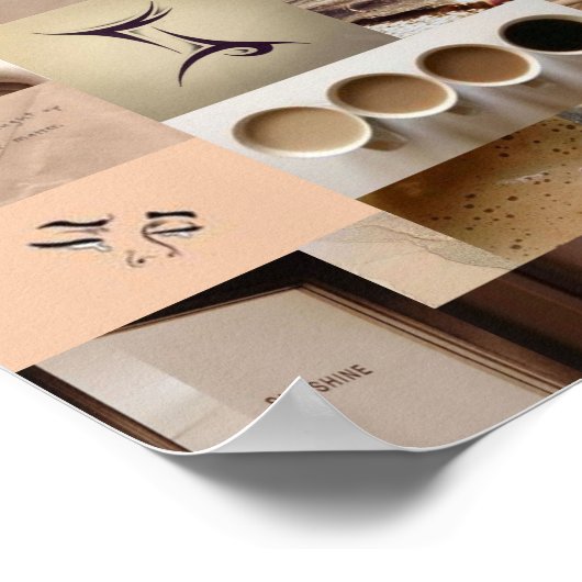 affiche du zodiac avec une esthétique bronzée (Coin)