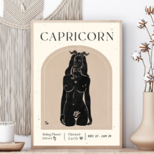 Affiche du zodiaque féminin Capricorne