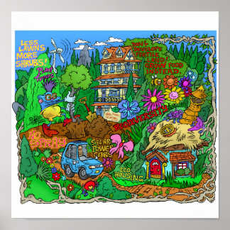 Affiche d'un style de vie écologique.