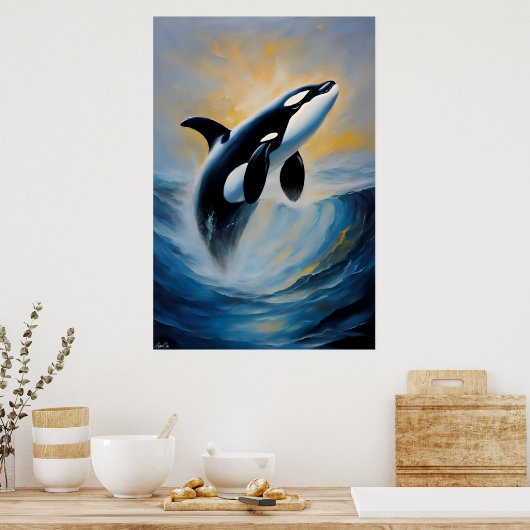 Affiche d'une Orca en style peinture à l'huile (Cuisine)
