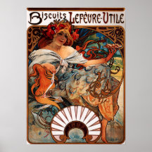 Affiche d'utilisation Alphonse Mucha Biscuits Lefe