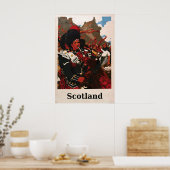 Affiche Écosse Cornemuse Tartan Highlanders (Cuisine)