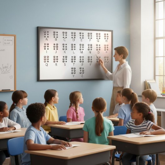 Affiche éducative avec alphabet Braille