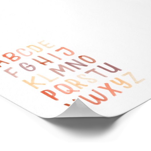 Affiche éducative de l'alphabet neutre et brun (Coin)