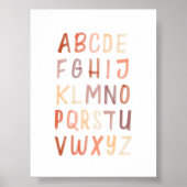Affiche éducative de l'alphabet neutre et brun (Devant)