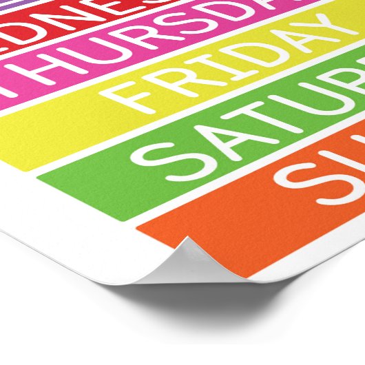 Affiche éducative des jours de la semaine (Coin)