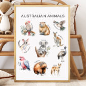 Affiche éducative sur les animaux australiens
