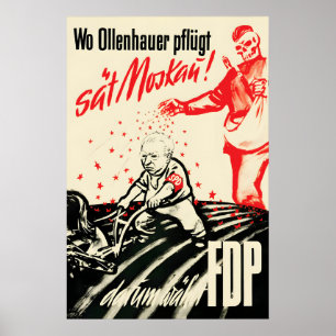 Affiche électorale allemande des années 1950 FDP M